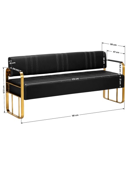 Divano per sala d'attesa Gabbiano Avila oro nero