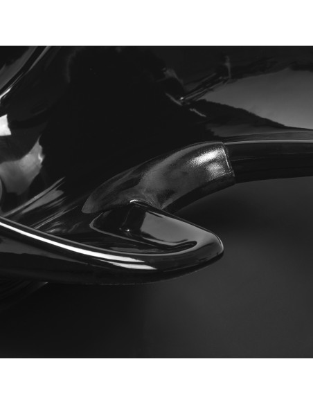 Lavabo da barbiere Gabbiano Emma con poggiapiedi elettrico nero