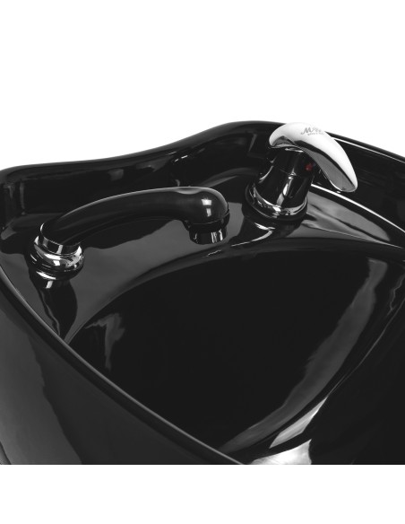 Gabbiano Sylvia lavabo da barbiere con poggiapiedi elettrico nero 