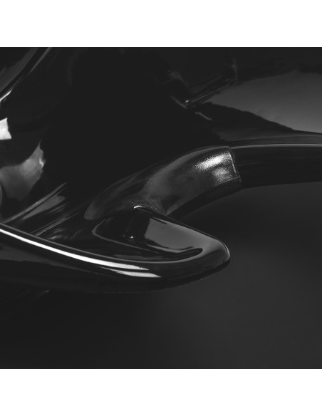 Gabbiano Sylvia lavabo da barbiere con poggiapiedi elettrico nero 