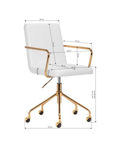 Sedia cosmetica QS-OF211G oro crema grigio