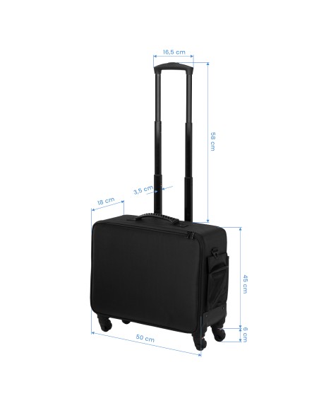 Valigetta per parrucchieri su ruote nera
