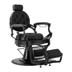 Gabbiano Niccolo barber chair nero con struttura nera