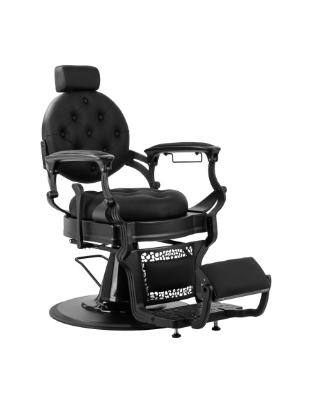 Gabbiano Niccolo barber chair nero con struttura nera