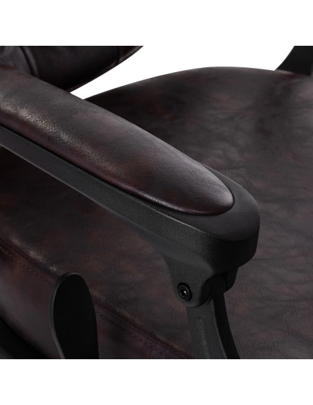 Sedia da barbiere Gabbiano President marrone con struttura nera