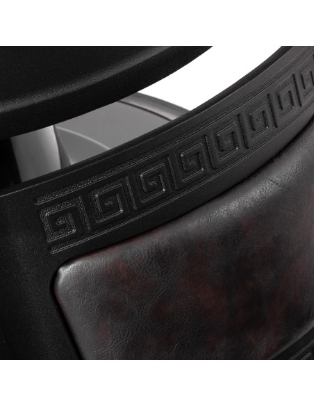 Sedia da barbiere Gabbiano President marrone con struttura nera