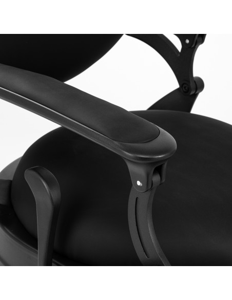 Gabbiano poltrona da barbiere Niccolò nera senza bottoni