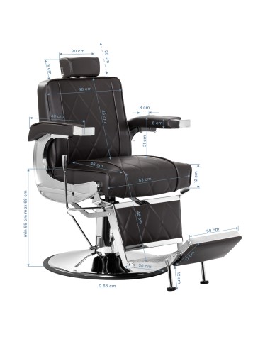 Sedia da barbiere Hair System BM88066 marrone