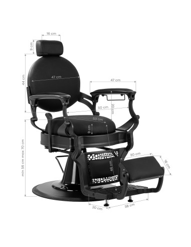 Gabbiano poltrona da barbiere Niccolò nera...