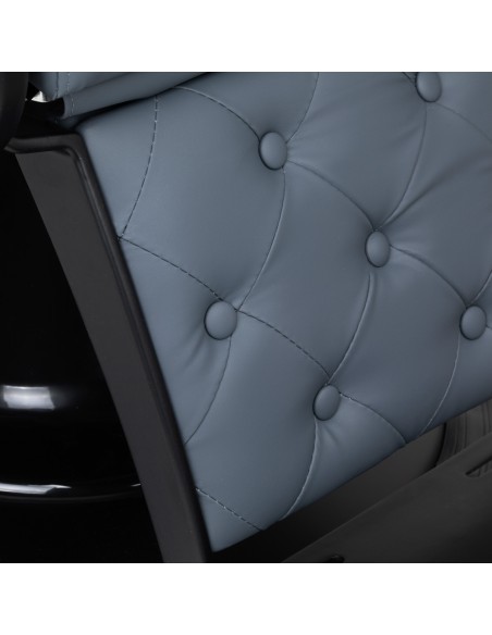 Sedia da barbiere Gabbiano Francesco in grafite con struttura nera