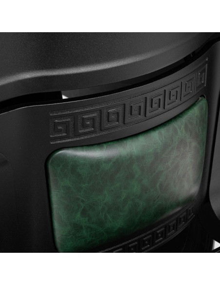 Sedia da barbiere Gabbiano President verde con struttura nera