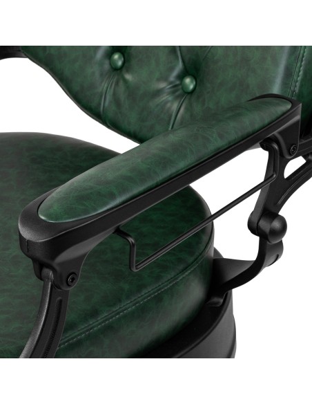 Sedia da barbiere Gabbiano President verde con struttura nera