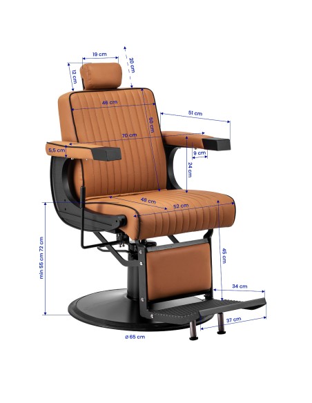 Gabbiano sedia da barbiere Visionerio marrone chiaro struttura nera