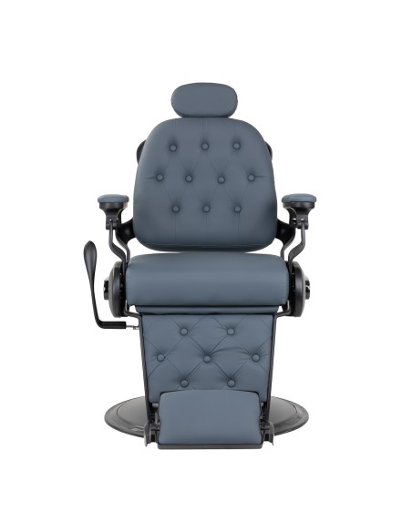 Sedia da barbiere Gabbiano Francesco in grafite con struttura nera spazzolata