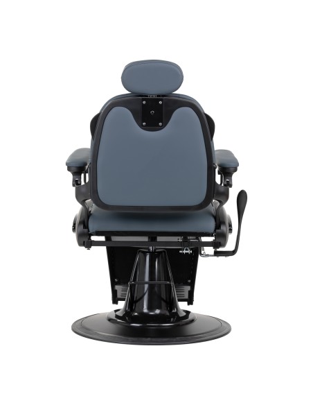 Sedia da barbiere Gabbiano Francesco in grafite con struttura nera spazzolata
