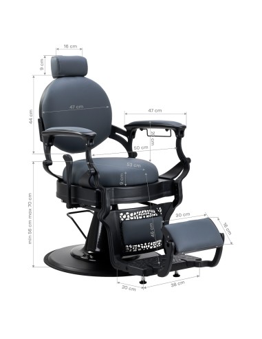 Gabbiano sedia da barbiere Niccolò in grafite...