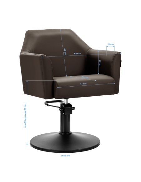 Gabbiano Sedia per parrucchieri Davos marrone