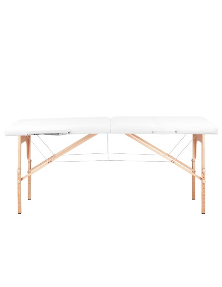 Balance Lettino da massaggio pieghevole in legno 2 segmenti bianco