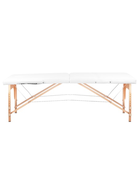 Balance Lettino da massaggio pieghevole in legno 2 segmenti bianco