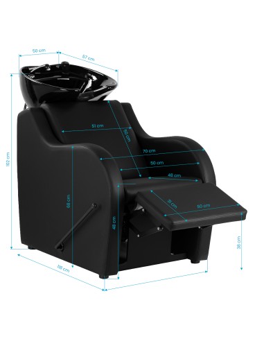 Gabbiano Lavabo per parrucchieri Carmen nero