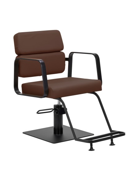 Poltrona da parrucchiere Gabbiano Porto nera e cioccolato