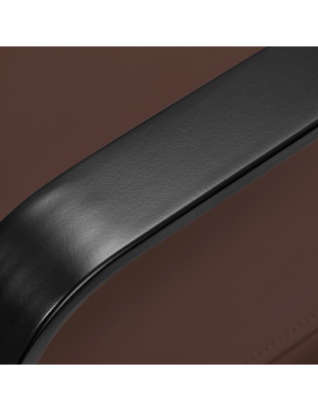 Poltrona da parrucchiere Gabbiano Porto nera e cioccolato