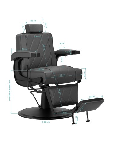 Sedia da barbiere Hair System BM88066B grigio