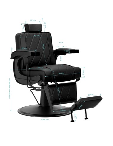 Sedia da barbiere Hair System BM88066B nero