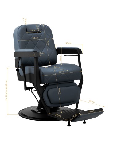 Gabbiano barber chair Bruno con struttura nera...