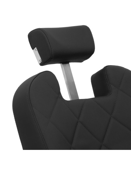 Sedia da barbiere Gabbiano Bruno con struttura nera Nero