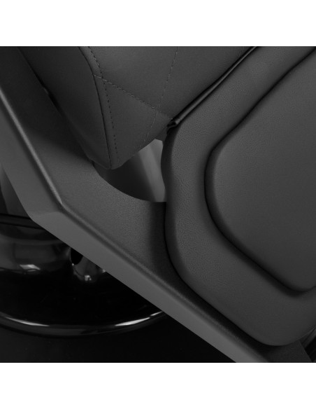 Sedia da barbiere Gabbiano Bruno con struttura nera Nero