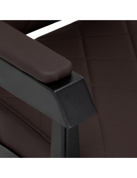 Sedia da barbiere Gabbiano Bruno con struttura nera Marrone