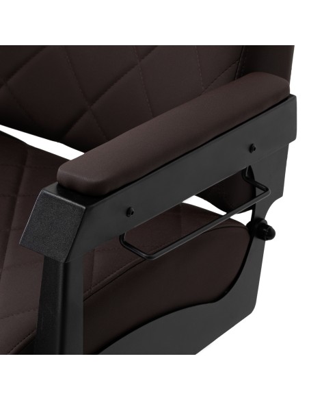 Sedia da barbiere Gabbiano Bruno con struttura nera Marrone