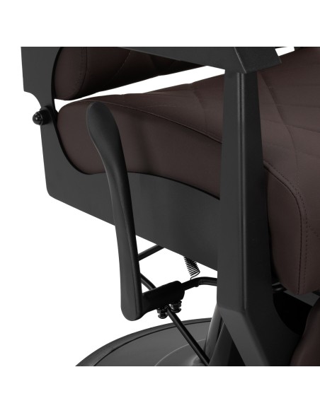 Sedia da barbiere Gabbiano Bruno con struttura nera Marrone