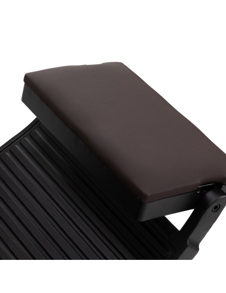 Sedia da barbiere Gabbiano Bruno con struttura nera Marrone