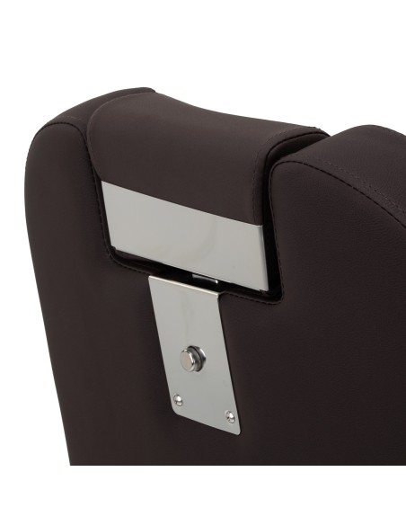 Sedia da barbiere Gabbiano Bruno con struttura nera Marrone