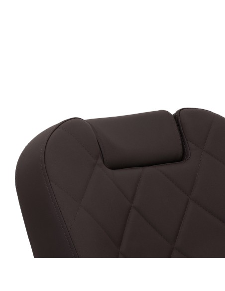 Sedia da barbiere Gabbiano Bruno con struttura nera Marrone