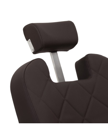 Sedia da barbiere Gabbiano Bruno con struttura nera Marrone