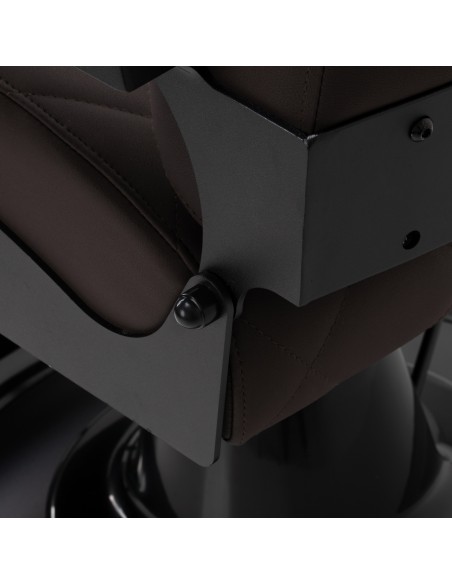 Sedia da barbiere Gabbiano Bruno con struttura nera Marrone