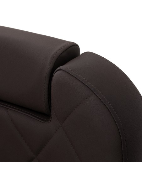 Sedia da barbiere Gabbiano Bruno con struttura nera Marrone