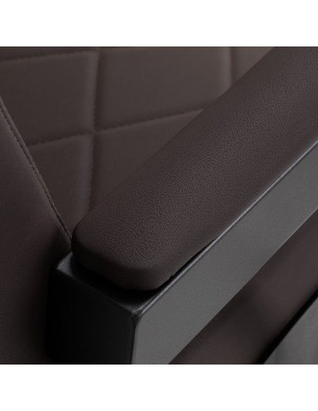 Sedia da barbiere Gabbiano Bruno con struttura nera Marrone