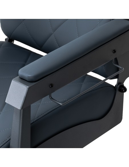 Sedia da barbiere Gabbiano Bruno con struttura in grafite Grafite