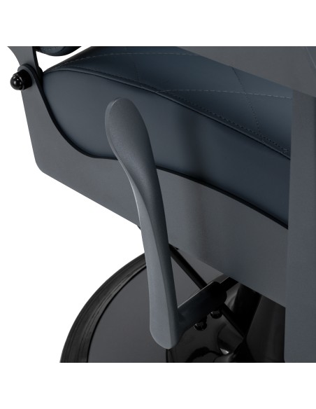 Sedia da barbiere Gabbiano Bruno con struttura in grafite Grafite