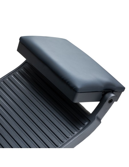 Sedia da barbiere Gabbiano Bruno con struttura in grafite Grafite