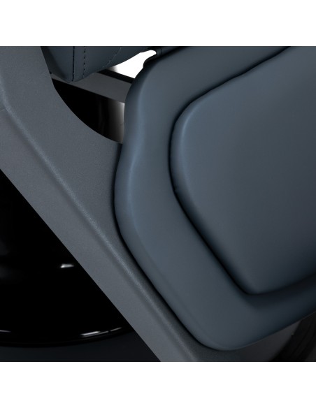 Sedia da barbiere Gabbiano Bruno con struttura in grafite Grafite