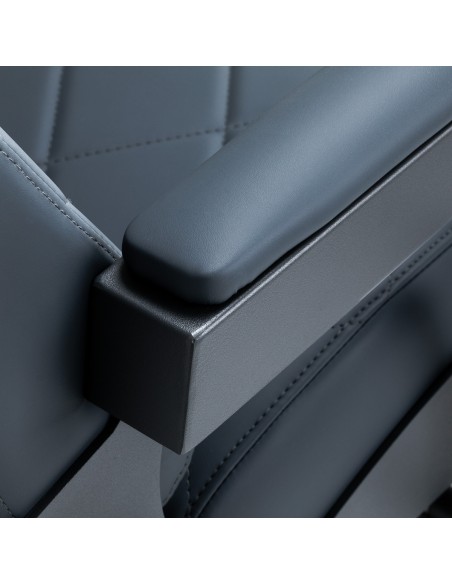 Sedia da barbiere Gabbiano Bruno con struttura in grafite Grafite