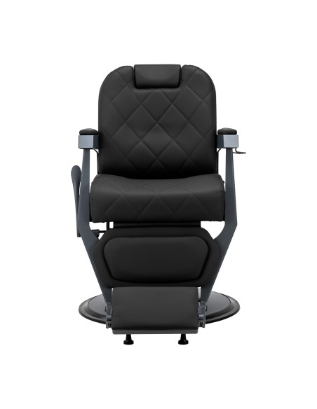 Sedia da barbiere Gabbiano Bruno con struttura in grafite Nero