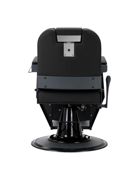 Sedia da barbiere Gabbiano Bruno con struttura in grafite Nero