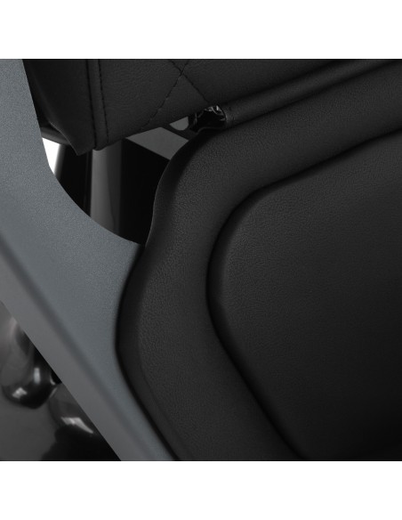 Sedia da barbiere Gabbiano Bruno con struttura in grafite Nero