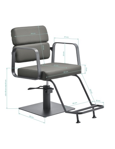 Poltrona da parrucchiere Gabbiano Porto grigio...